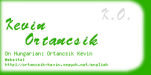 kevin ortancsik business card